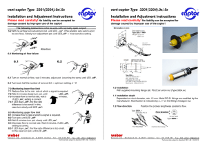 vent-captor Type 3201(3204).0x/.5x Installation and Adjustment