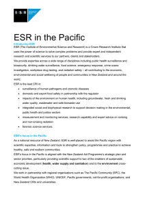 Recent and current activities for ESR in the Pacific