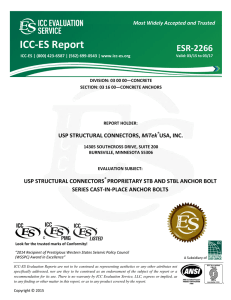 ESR-2266 - USP Structural Connectors, a MiTek® Company