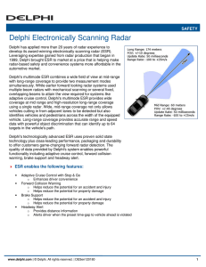 Delphi Electronically Scanning Radar