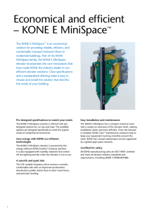 Economical and efficient – KONE E MiniSpace™
