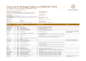 Course List 2017/2018 - School of Economics and Management