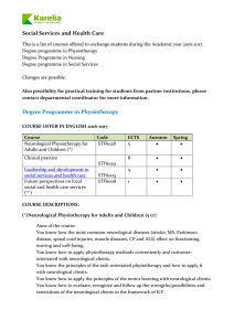 Nursing, Physiotherapy and Social Services and Master Programme