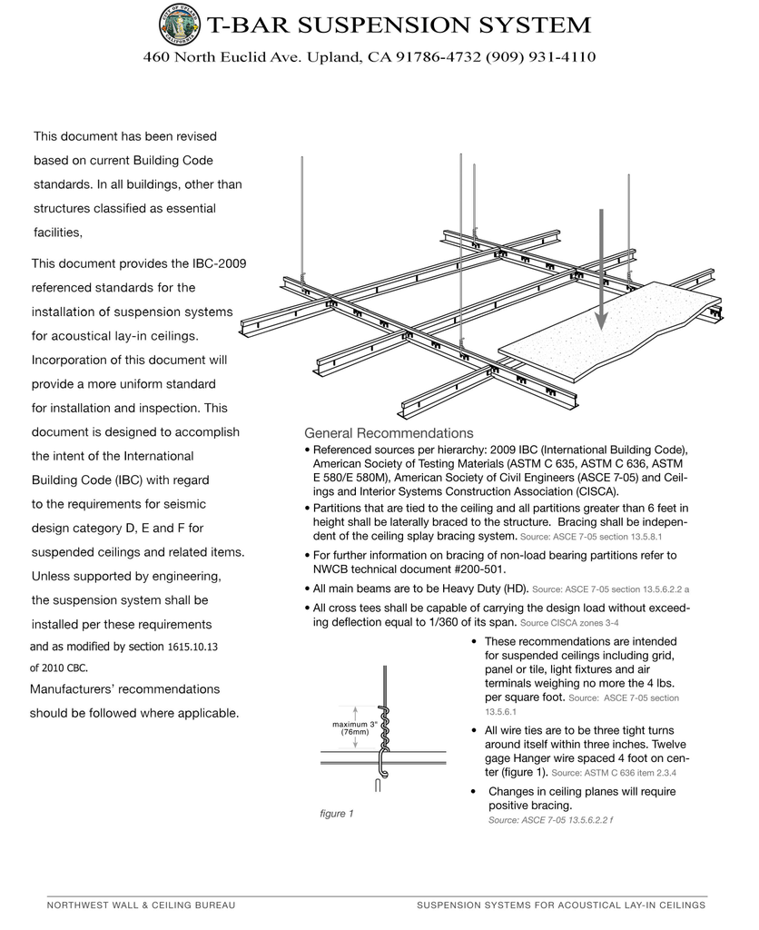 T Bar Suspension System