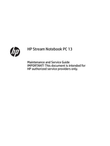 HP Stream Notebook PC 13 Maintenance and Service