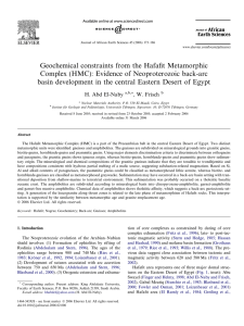 Geochemical constraints from the Hafafit Metamorphic