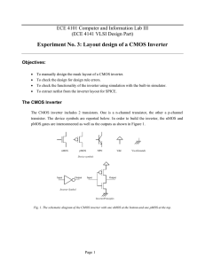 Experiment No. 3: Layout design of a CMOS Inverter