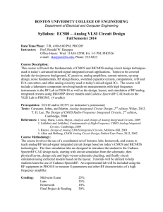 Syllabus: EC580 – Analog VLSI Circuit Design
