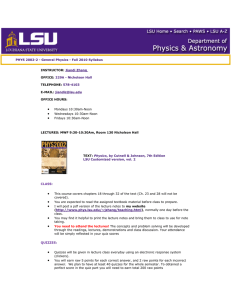 PHYS 2002-2 - General Physics - Fall 2010 Syllabus INSTRUCTOR