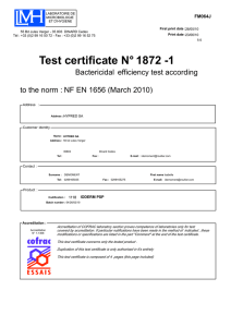 Test certificate N° 1872 -1