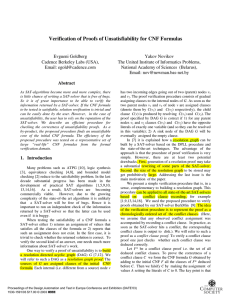 Verification of proofs of unsatisfiability for CNF formulas