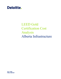 LEED Gold Certification Cost Analysis Alberta Infrastructure