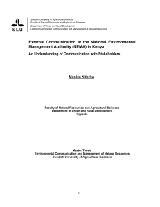 External Communication at the National Environmental