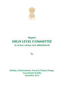 Report HIGH LEVEL COMMITTEE - Ministry of Environment and