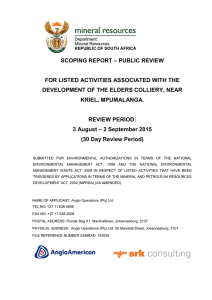 scoping report – public review for listed activities