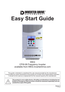 Easy Start Guide - WEG CFW08 Frequency Inverter