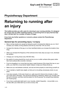 Returning to running after an injury