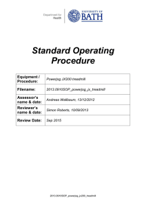 Standard Operating Procedure Powerjog JX200 Treadmill