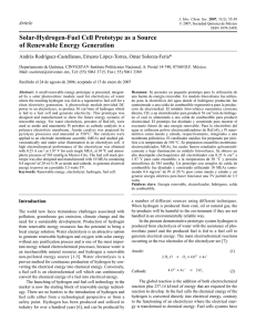 Solar-Hydrogen-Fuel Cell Prototype as a Source of Renewable