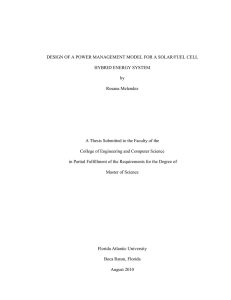 design of a power management model for a solar/fuel cell hybrid