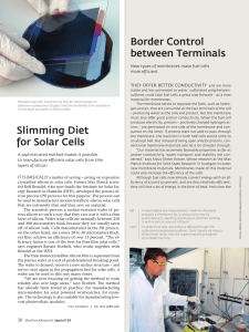 Border Control between Terminals Slimming Diet for Solar Cells