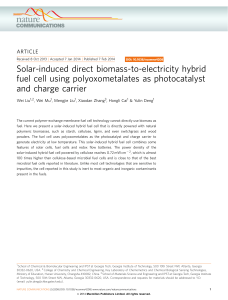 Solar-induced direct biomass-to-electricity hybrid fuel cell using