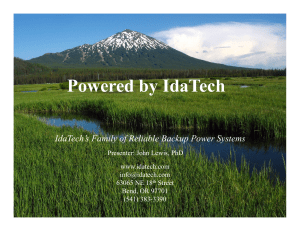 Powered by IdaTech - Fuel Cell Seminar