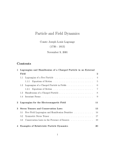 Particle and Field Dynamics