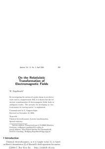 On the Relativistic Transformation of Electromagnetic Fields