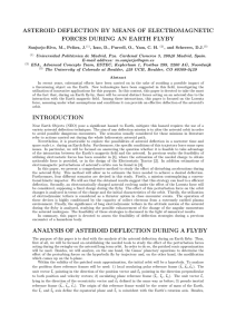 asteroid deflection by means of electromagnetic forces during
