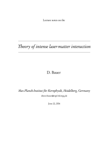 Theory of intense laser-matter interaction