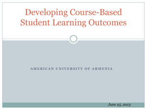 Developing Course-Based Student Learning Outcomes