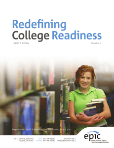 Redefining College Readiness - The Evergreen State College