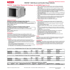 PROTEK® Single-Door Thermal AC Package, UL and NEMA Type 4