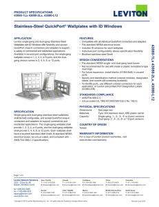 Stainless-Steel QuickPort® Wallplates with ID Windows