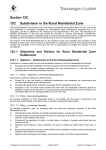 Subdivision in the Rural Residential Zone