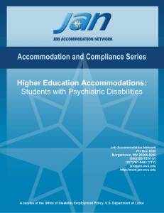 Higher Education Accommodations: Students With Psychiatric