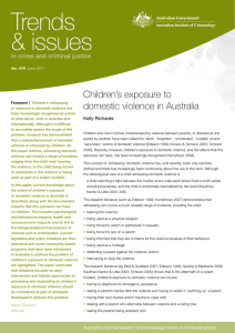 Children`s exposure to domestic violence in Australia