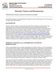 Domestic Violence and Homelessness