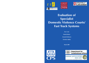 Evaluation of Specialist Domestic Violence Courts/Fast Track Systems