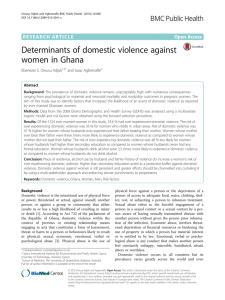 Determinants of domestic violence against women in Ghana | BMC