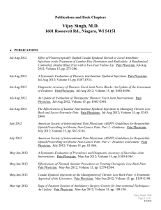 Curriculum Vitae - Spine Pain Diagnostics Associates