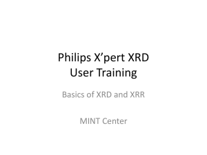 Philips XRD User Training