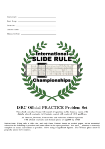 ISRC Practice Problem Set PPS-1 - International Slide Rule Museum