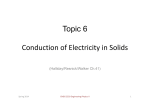 Topic 6 Conduction of Electricity in Solids