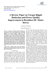 A Review Paper on Torque Ripple Reduction and Power Quality