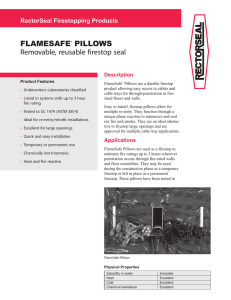 FLAMESAFE® PILLOWS Removable, reusable firestop seal