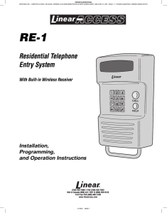 Residential Telephone Entry System