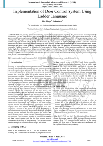 Implementation of Door Control System Using Ladder Language