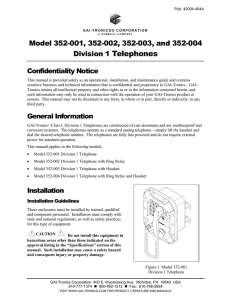 Model 352-001, 352-002, 352-003 and 352-004 - GAI